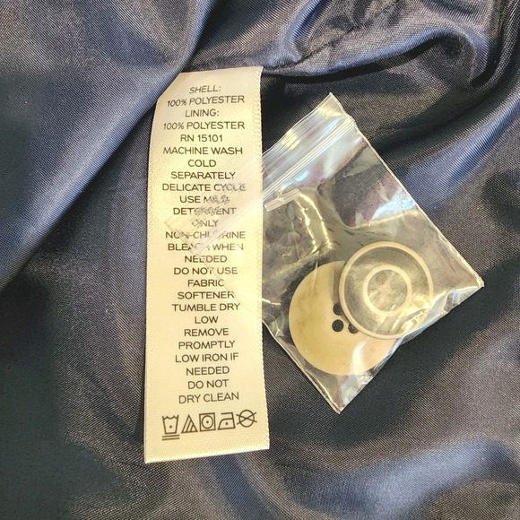 Susan Graver Rain Jacket Coat Womens Large Navy Blue Nautical Zip Hood Outdoor - Picture 13 of 14